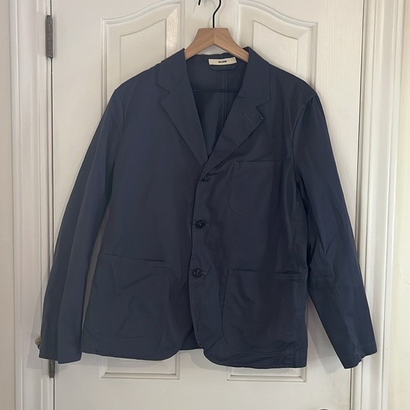 Buck Mason | Carry-On Stretch Cotton Blazer Mariner Navy Small Business Casual - Picture 3 of 9